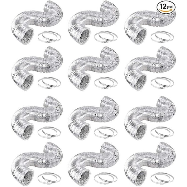 Ipower 10 inch ducting 25 feet long + pair of clams, 12 pack GLDUCT10X25CX12 - main